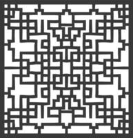 Silhouette of classical Chinese window lattice pattern black color only vector