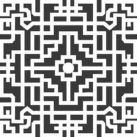 Silhouette of classical Chinese window lattice pattern black color only vector