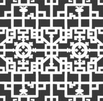 Silhouette of classical Chinese window lattice pattern black color only vector