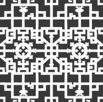 Silhouette of classical Chinese window lattice pattern black color only vector