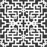 Silhouette of classical Chinese window lattice pattern black color only vector