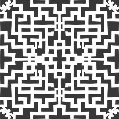 Silhouette of classical Chinese window lattice pattern black color only