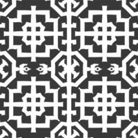 Silhouette of classical Chinese window lattice pattern black color only vector