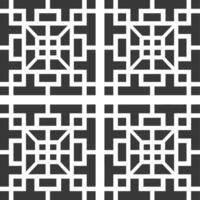 Silhouette of classical Chinese window lattice pattern black color only vector