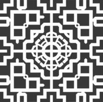Silhouette of classical Chinese window lattice pattern black color only vector