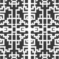 Silhouette of classical Chinese window lattice pattern black color only vector