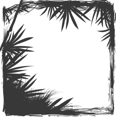 Silhouette of simple thick page border black color only