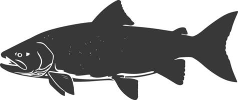 Silhouette salmon fish animal black color only full body vector