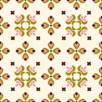 Abstract geometric seamless pattern. Modern aesthetic. Flowery tiles, blocks, mosaic. Background, digital paper, wrapping paper. vector