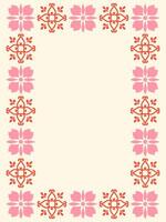 Oriental floral frame. Geometric ornament, pattern. Arabesque. Vertical poster, flyer, card design, background. vector