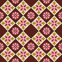 Ornate floral geometric seamless pattern. Retro styled abstract tiles. Modern blocks, mosaic. Vintage aesthetic. Background, digital paper, wrapping paper. vector