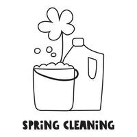 Spring cleaning. Outline isolated icon. illustration. Graphic design on white background. vector