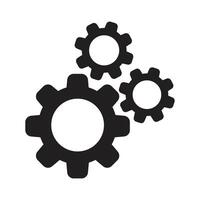 Simple 3 gear icon for business mechanism and settings illustration vector