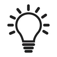 Light bulb simple icon vector