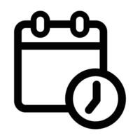 Calendar icon with clock vector