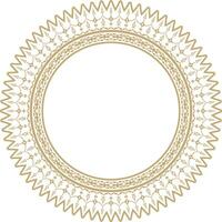dorado redondo turco ornamento. otomano círculo, anillo, marco vector