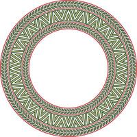 colored round Yakut ornament. Endless circle, border, frame of the northern peoples of the Far East vector