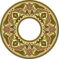 colored round oriental ornament. Arabic patterned circle of Iran, Iraq, Turkey, Syria. Persian frame, border vector