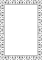 linear contour square Turkish ornament. Ottoman rectangle, border, frame. Muslim pattern for stained glass vector