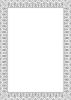 linear contour square Turkish ornament. Ottoman rectangle, border, frame. Muslim pattern for stained glass vector