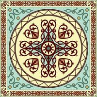 colored square Yakut ornament. Infinite rectangle, border, frame of the northern peoples of the Far East vector