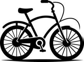 Bicycle Icon Flat Design Illustration of Cycling Symbol with Racing Bicycle and Mountain Bike Silhouette Logo Design, Simple Line on Minimal Background vector