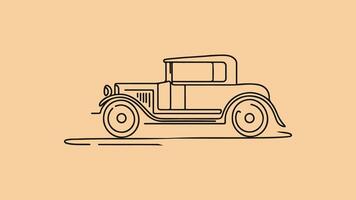 Vintage retro old or classic car illustration hand-drawn style vector