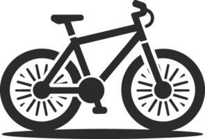 Bicycle Icon Flat Design Illustration of Cycling Symbol with Racing Bicycle and Mountain Bike Silhouette Logo Design, Simple Line on Minimal Background vector