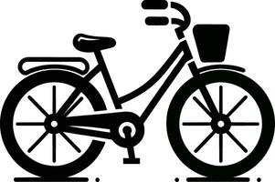 Bicycle Icon Flat Design Illustration of Cycling Symbol with Racing Bicycle and Mountain Bike Silhouette Logo Design, Simple Line on Minimal Background vector