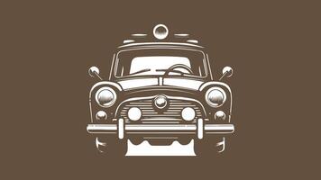 Vintage retro old or classic car illustration hand-drawn style vector