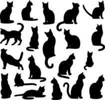 Cat silhouette illustration vector