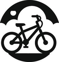 Bicycle Icon Flat Design Illustration of Cycling Symbol with Racing Bicycle and Mountain Bike Silhouette Logo Design, Simple Line on Minimal Background vector