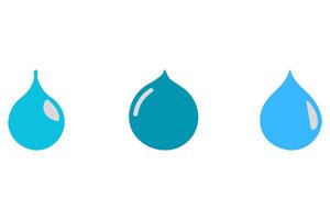 Simple water drop icon set vector