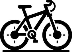 Bicycle Icon Flat Design Illustration of Cycling Symbol with Racing Bicycle and Mountain Bike Silhouette Logo Design, Simple Line on Minimal Background vector