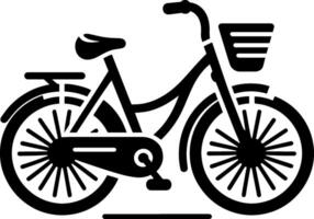 Bicycle Icon Flat Design Illustration of Cycling Symbol with Racing Bicycle and Mountain Bike Silhouette Logo Design, Simple Line on Minimal Background vector
