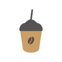 Iced coffee illustration. Drink vector