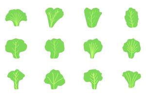 sencillo vegetal icono colocar. saludable comida plano diseño vector