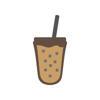 Boba iced illustration. Drink vector