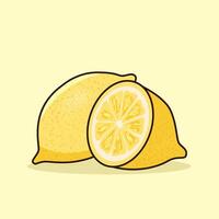 Two pairs of lemons fruit illustration vector