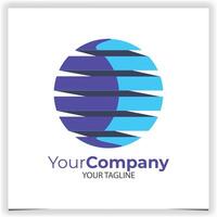 circular blue abstract logo design template vector