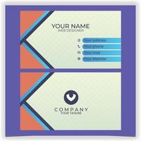 business card red with blue design template vector