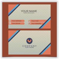 business card red with dark blue design template vector