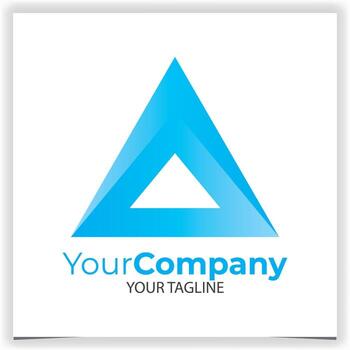 gradient blue triangular logo design template vector