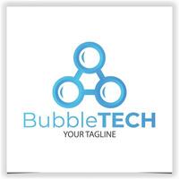 blue bubble tech logo template vector