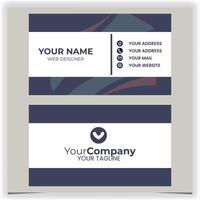 business card dark blue design template vector