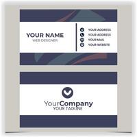 business card dark blue design template vector