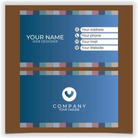 business card with elegant blue color design template vector