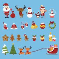 illustration isolated of christmas set vector