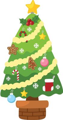 Christmas tree on white background