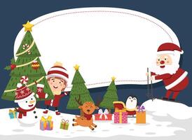 santa claus happy new year and merry christmas illustration vector